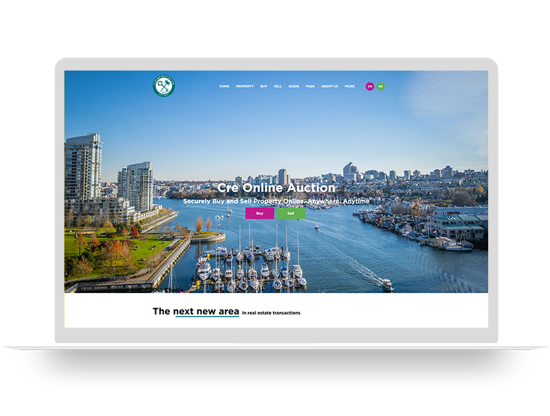 加拿大房地產拍賣平臺定制 中英雙語房地產企業(yè)官網設計